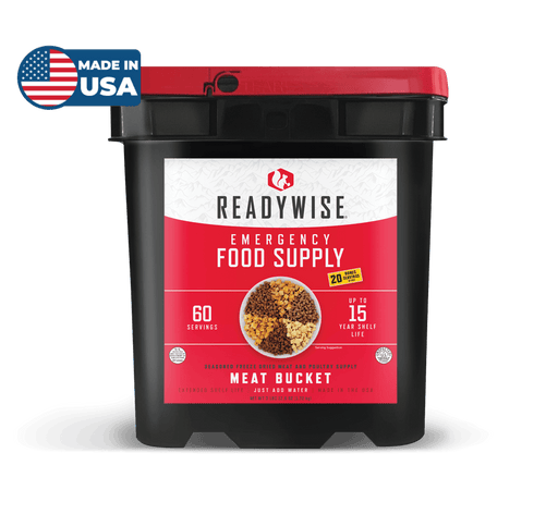 60 Serving Freeze Dried Meat Bucket + 20 Servings of Rice - The Survival Prep Store
